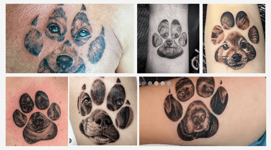 Celebrate Your Fur Baby's Love Forever with a Dog Portrait in a Paw Print Tattoo - furry-angles