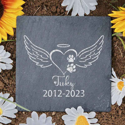 Personalized Dog Memorial Grave Stone - furry-angles