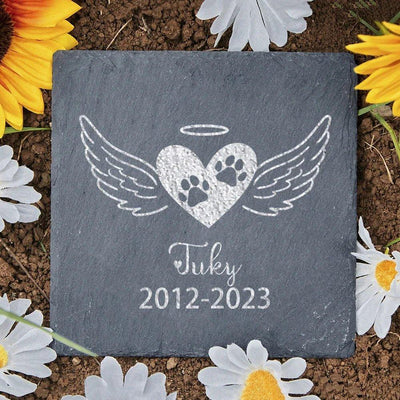 Personalized Dog Memorial Grave Stone - furry-angles
