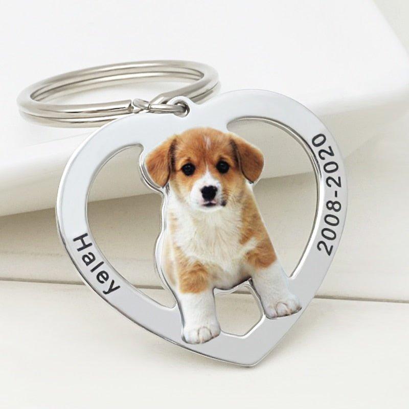 Personalized Dog Memorial Photo Keychain - furry-angles