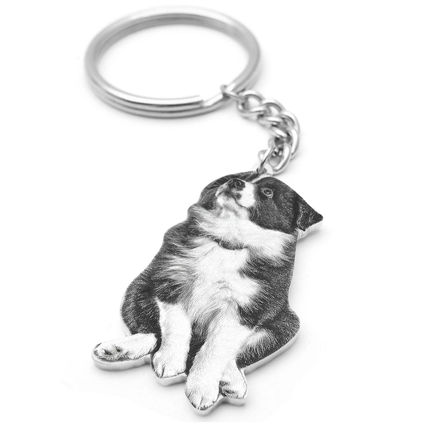 Personalized Dog Memorial Photo Keychain - furry-angles