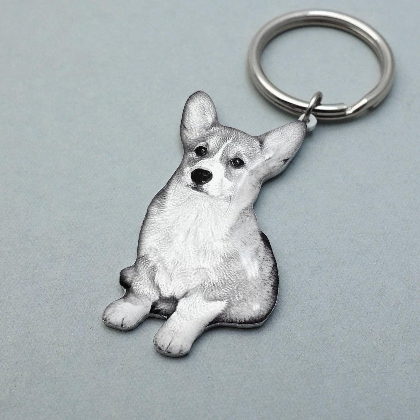 Personalized Photo Engraved Dog Memorial Keychain - furry-angles
