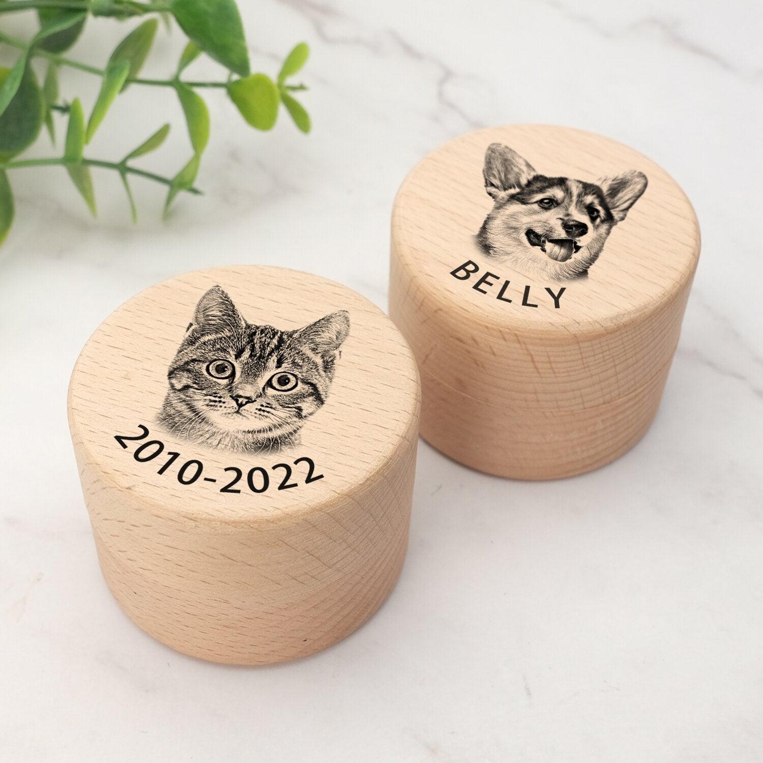 Personalized Photo Wooden Urn For Pets - furry-angles